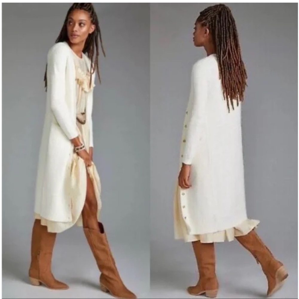 EUC Anthropologie Pilcro Ivory Soft Duster Cardigan Jacket
